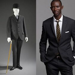 This 1910 London-made grey pinstripe suit set the style standard for the quintessential gentleman.  J. Crew does a perfect update in its acclaimed and well-priced Ludlow Suit, available in two- or three-button versions. [$590, J. Crew]