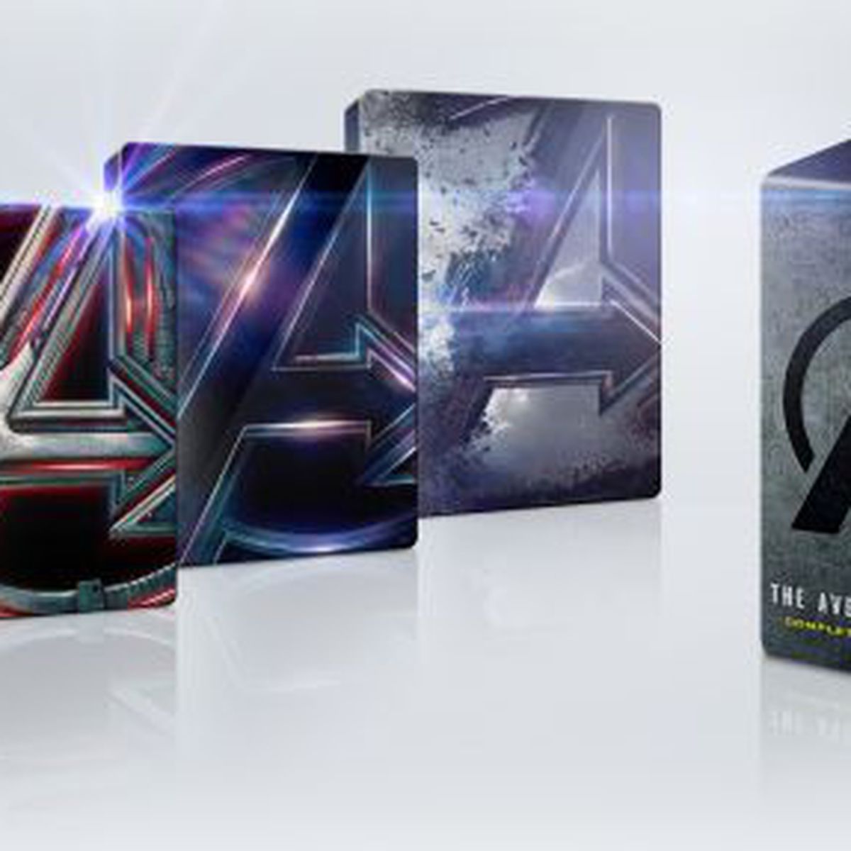 A product shot of the 4 film Avengers Blu-ray set
