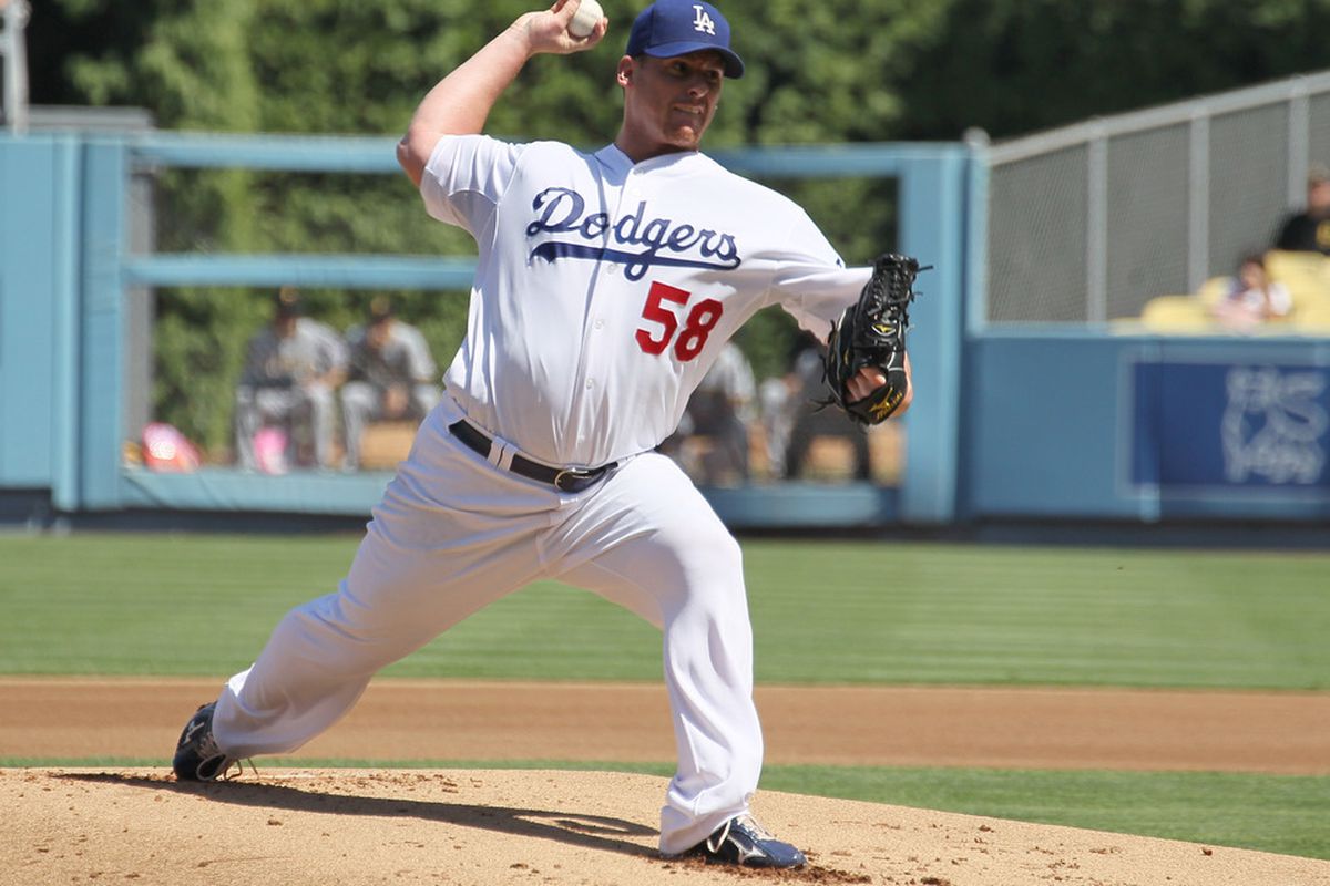 Chad Billingsley has not allowed a run to the Padres this season.