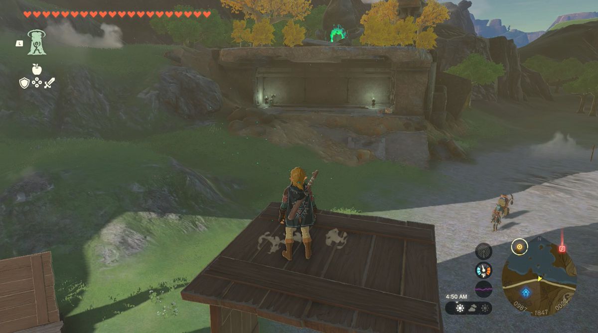 Link looks at Jochisiu Shrine after completing the “Keys Born of Water” shrine quest in Zelda: Tears of the Kingdom