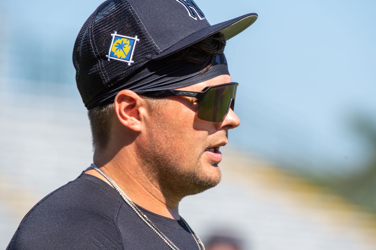 New York Yankees’ first baseman Luke Voit at spring training before being traded to the Padres