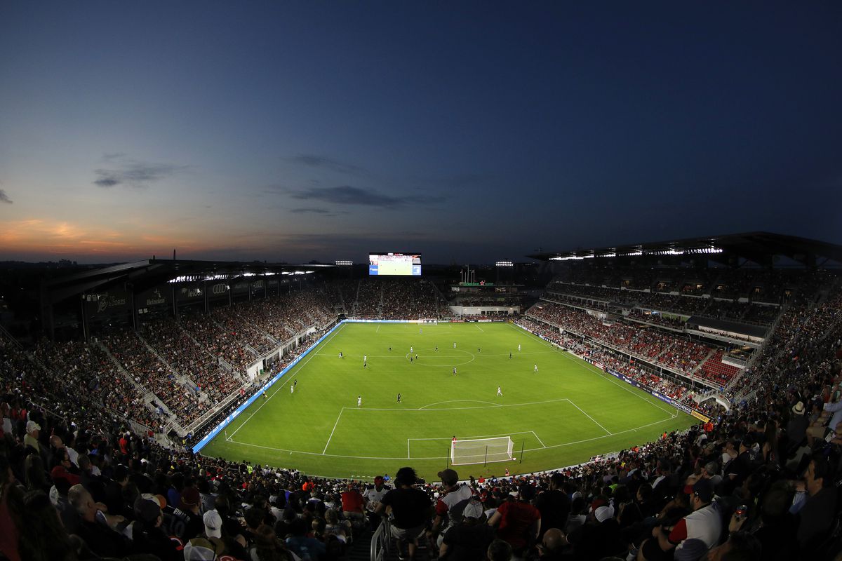 A general view in the first half between the Vancouver Whitecaps and D.C. United at Audi Field on July 14, 2018 in Washington, DC.