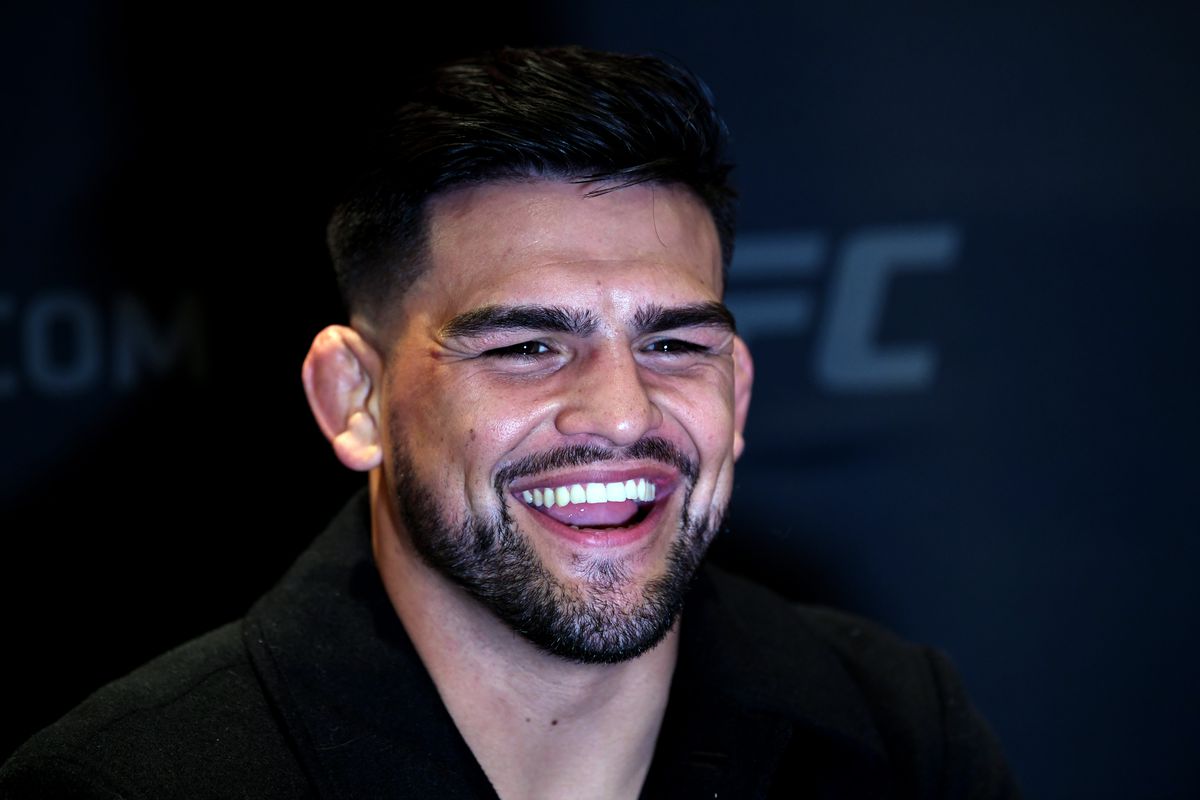 Kelvin Gastelum interacts with media during the UFC 244 Ultimate Media Day on October 31, 2019 in New York City.