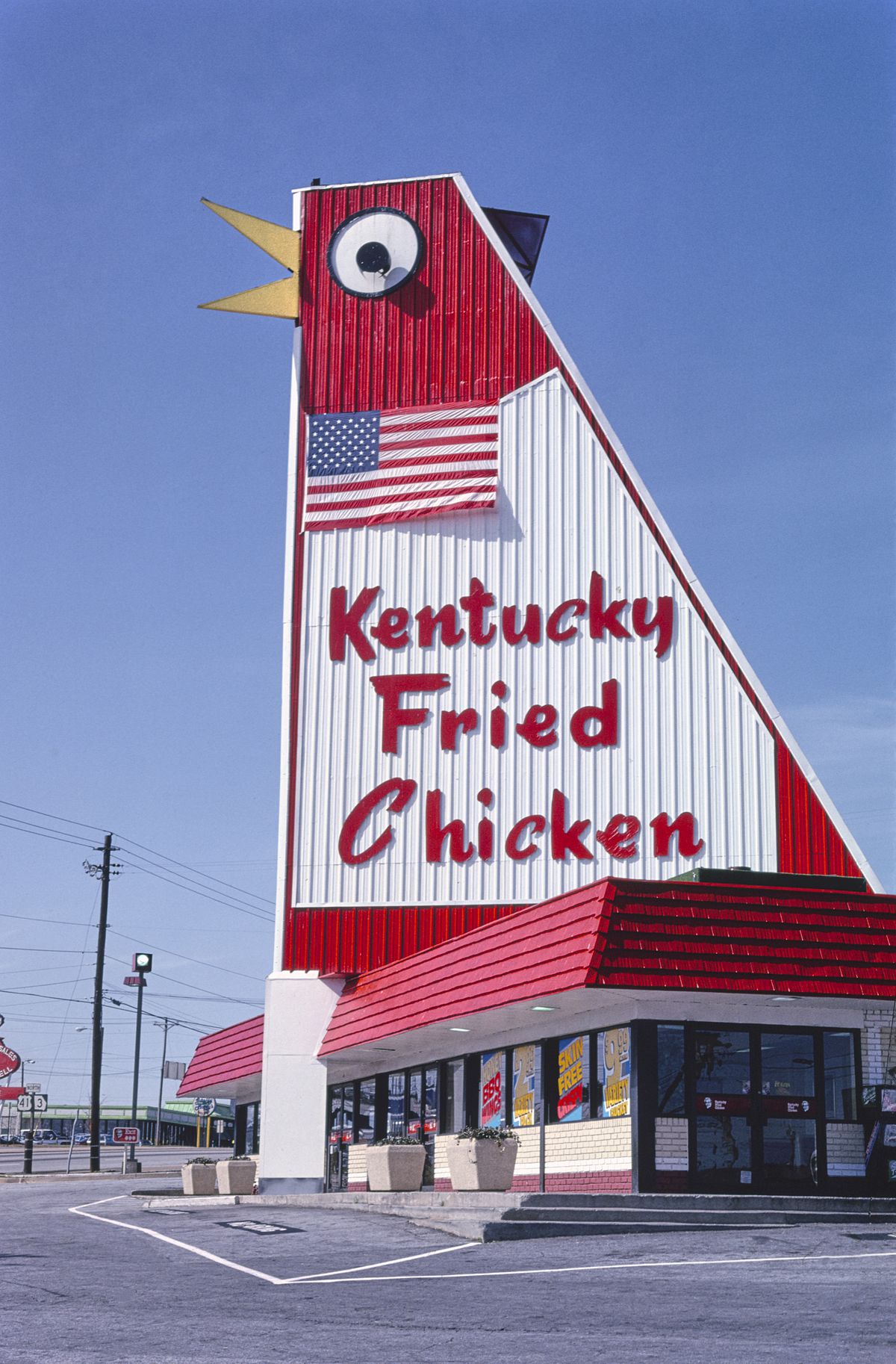 Kentucky Fried Chicken sign, Marietta, Georgia, USA, John Margolies Roadside America Photograph Archive, 1992