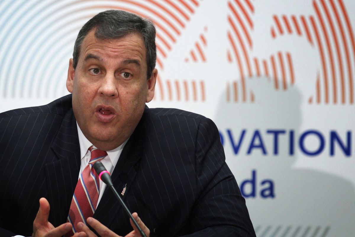 New Jersey Governor Chris Christie speaks during the 45th annual Washington Conference on the Americas at the State Department April 21, 2015 in Washington, D.C.