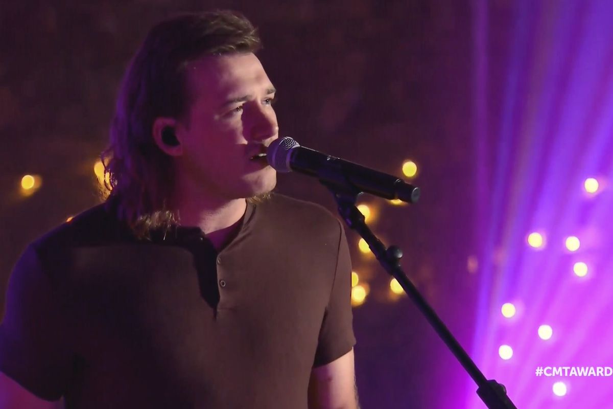 In this video image provided by CMT, Morgan Wallen performs “Chasin’ You” during the Country Music Television awards airing on Wednesday, Oct. 21, 2020.