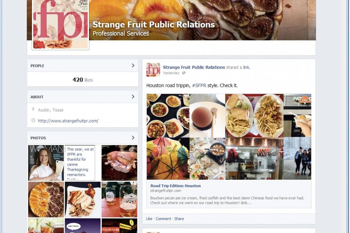 A screengrab of Strange Fruit PR's now deleted Facebook page.