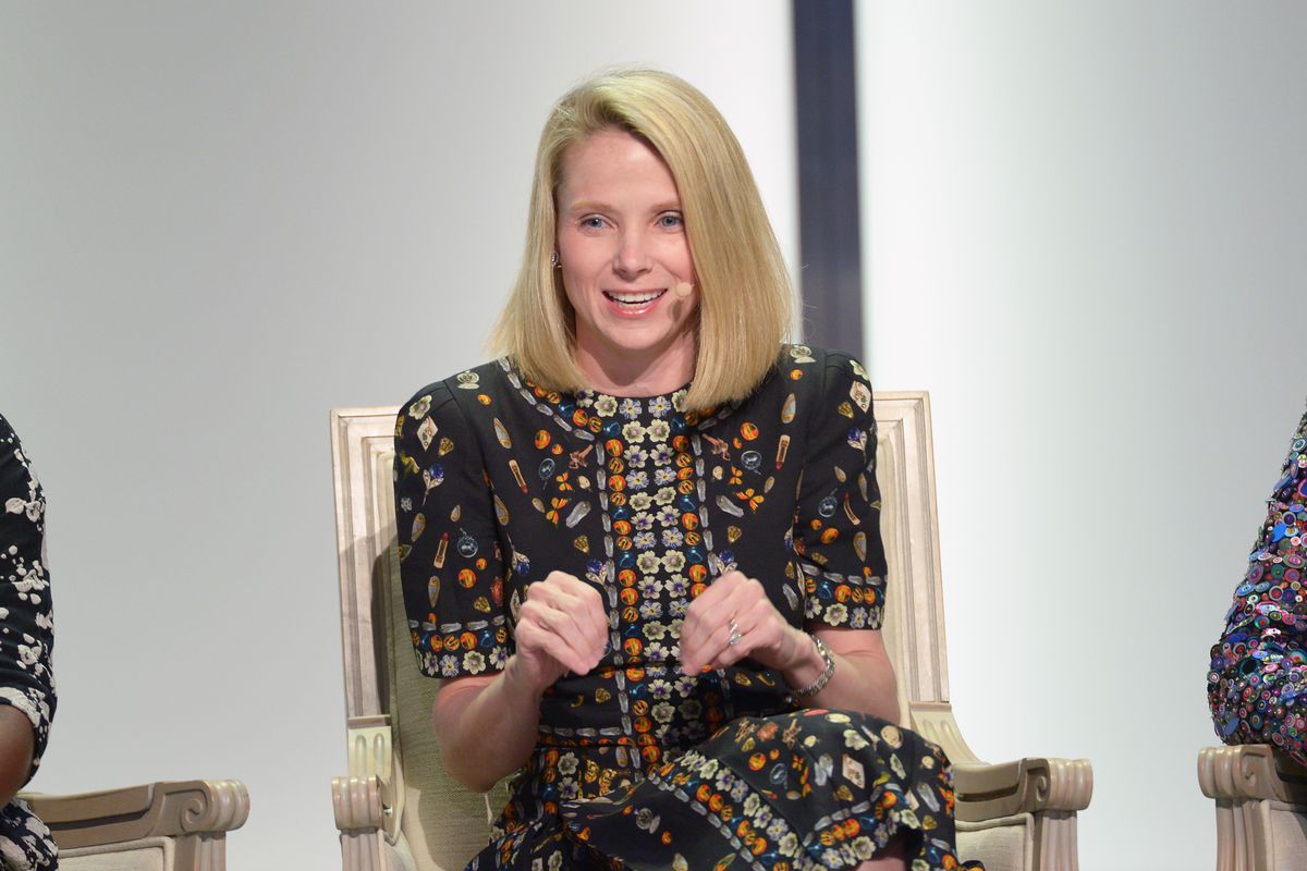 President and CEO of Yahoo! Marissa Mayer speaks onstage at Glamour Women Of The Year 2016 LIVE Summit