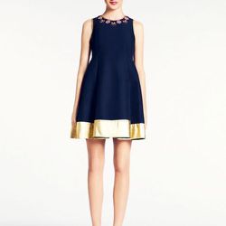<b>Kate Spade New York</b> Rumer Dress in Black/Gold, <a href="http://www.katespade.com/rumer-dress/NJMU2823,en_US,pd.html">$478</a>