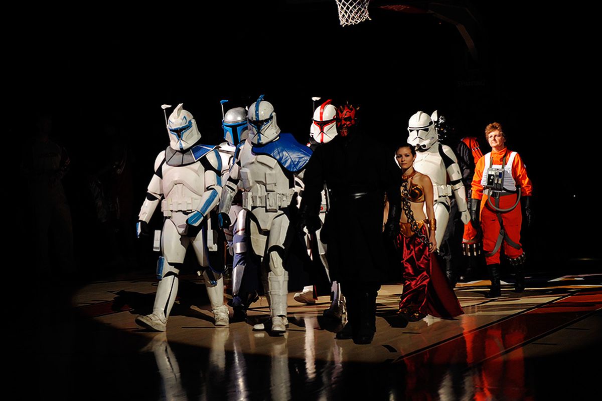 It was a Phoenix Suns basketball game that somehow was related to Star Wars. I never quite understood the connection, but this picture is cool. (Photo by Max Simbron)