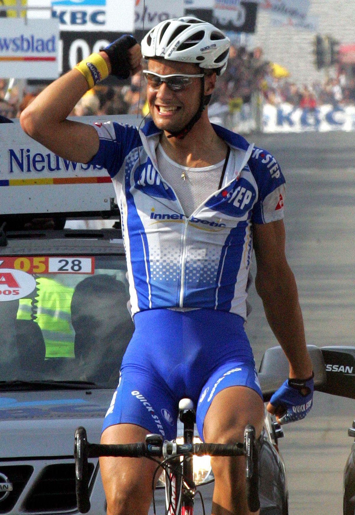 Belgian Tom Boonen (Quick Step) celebrat