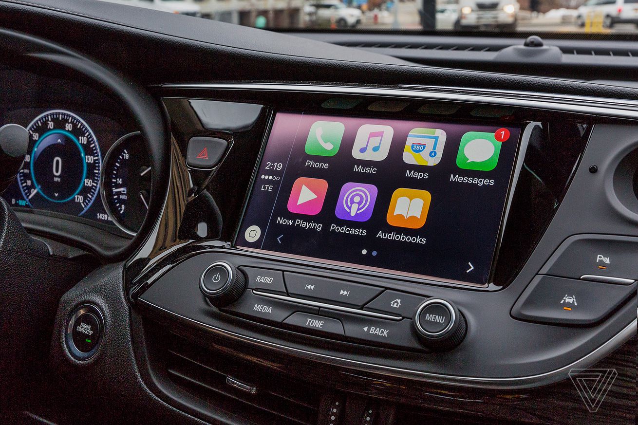 A photo showing a car’s infotainment system