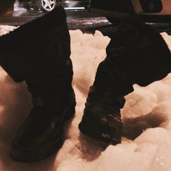 My <b>Burberry</b> snow boots getting a workout as I prep for Fashion Week during the latest snowstorm!