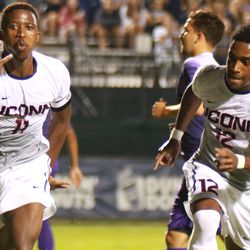 The Niagara Purple Eagles take on the UConn Huskies in a men’s college soccer game at Morrone Stadium in Storrs, CT on August 26, 2018.
