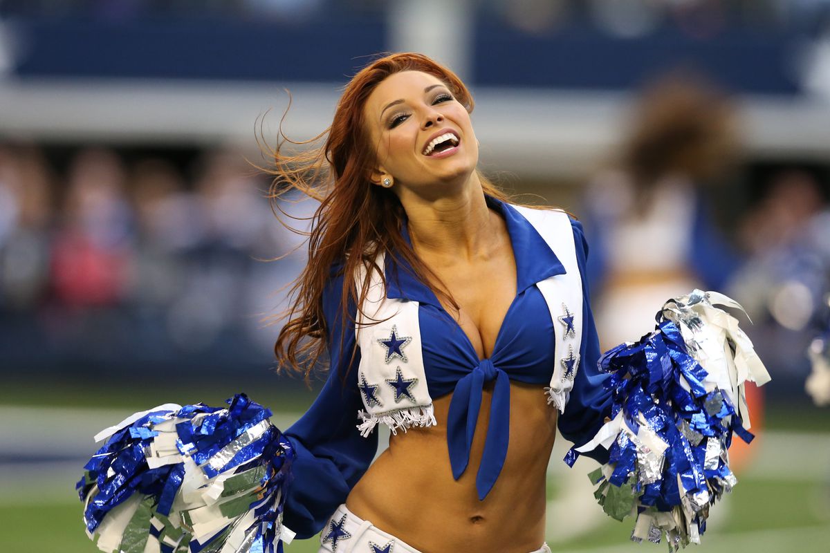 A Cowboys cheerleader, just because you won't see them Sunday