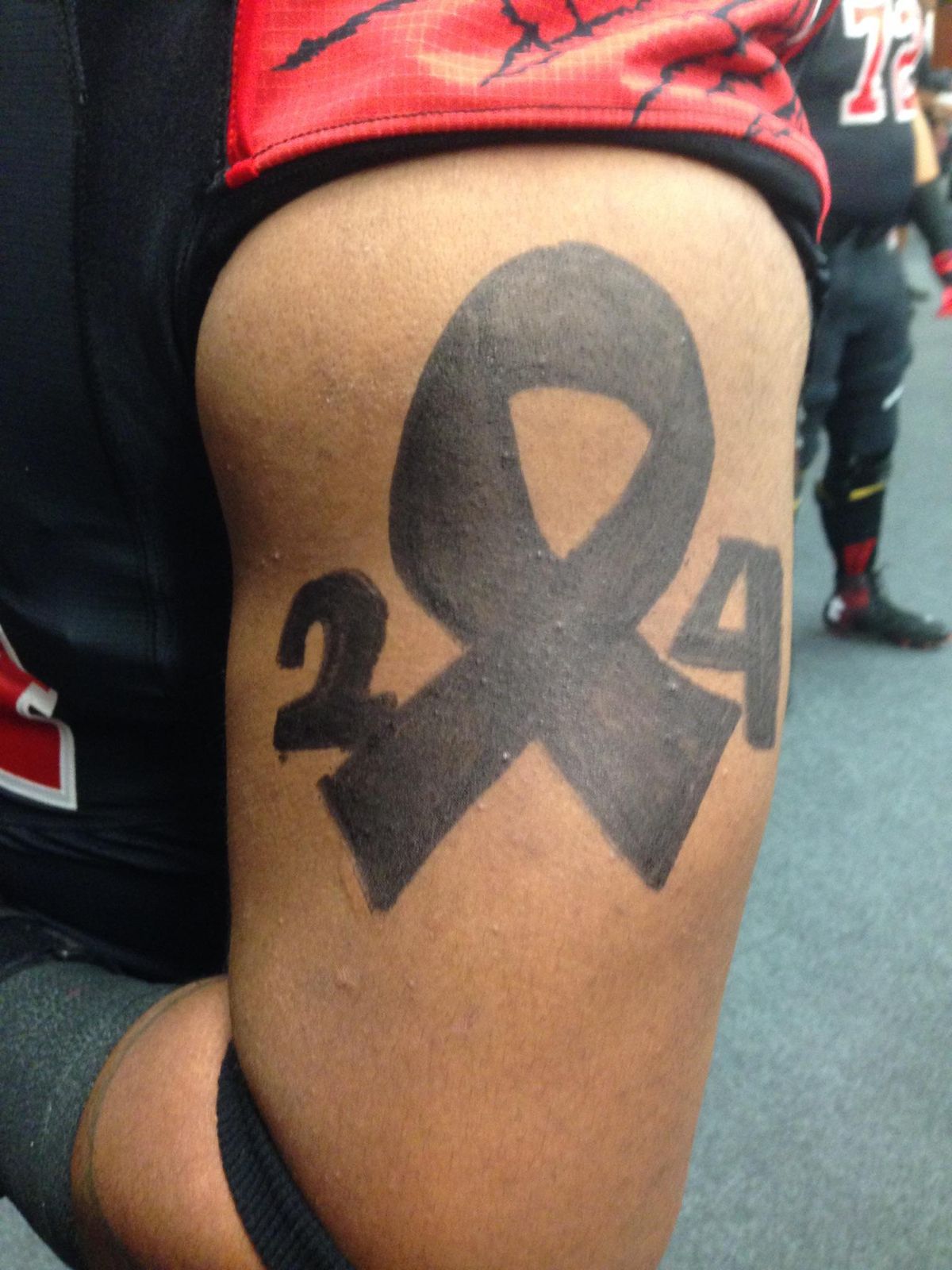 Isaac Asiata Arm Drawing dedication for Shelly Still