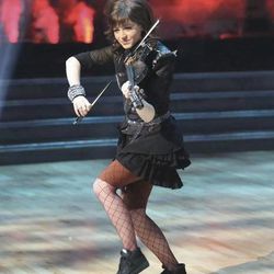 Lindsey Stirling performs her original song, "Crystallize," on ABC's "Dancing with the Stars" Tuesday night.
