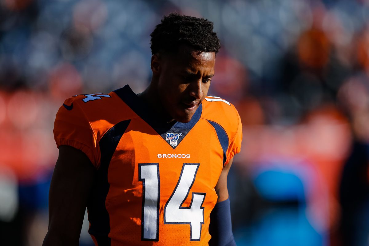 Denver Broncos wide receiver Courtland Sutton before the game against the Oakland Raiders at Empower Field at Mile High.