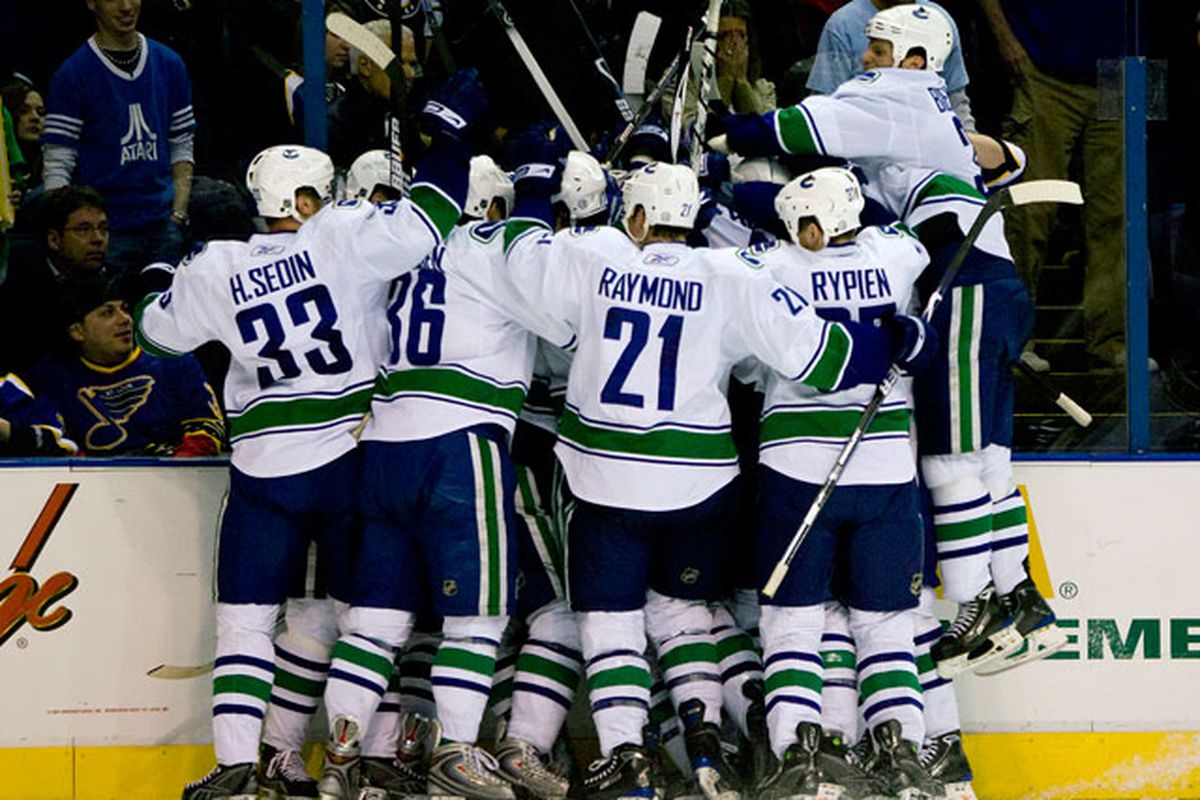 Now you know what Vancouver celebrations would look like if Bieksa was seven and a half feet tall.