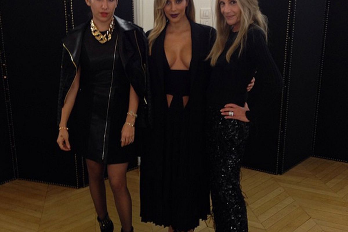 Kim Kardashian at Givenchy's Paris runway show via <a href="http://instagram.com/p/e_DZcVOSzv/">Instagram</a>