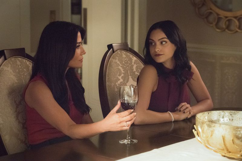 Since 2017, Marisol Nichols (left) has played the mother of Veronica Lodge (Camila Mendes) on “Riverdale.”