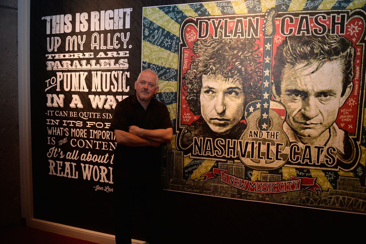 Jon Langford attends the debut of the “Dylan, Cash and The Nashville Cats” exhibition at Country Music Hall of Fame and Museum on March 26, 2015 in Nashville, Tennessee. 