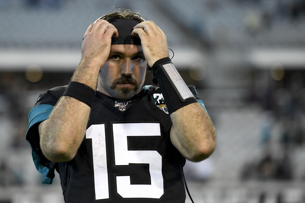 Jacksonville Jaguars quarterback Gardner Minshew II looks on after defeating the Indianapolis Colts at TIAA Bank Field. 