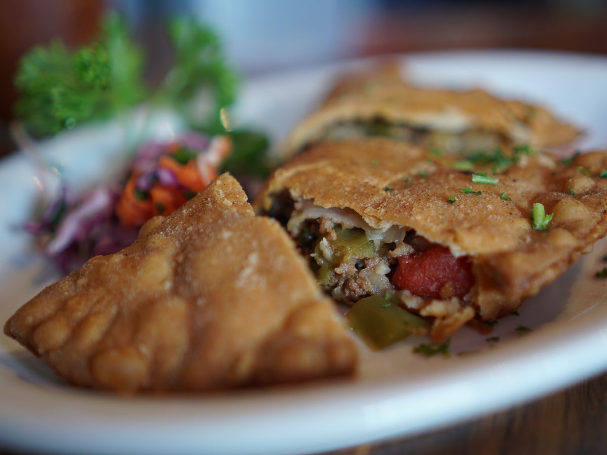 A flaky Cuban pastry filled with picadillo at Pambiche in Portland, Oregon.