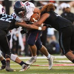 Alta and Springville compete in a UHSAA 4A semifinals game at Rice-Eccles Stadium in Salt Lake City on Friday, Nov. 11, 2016.