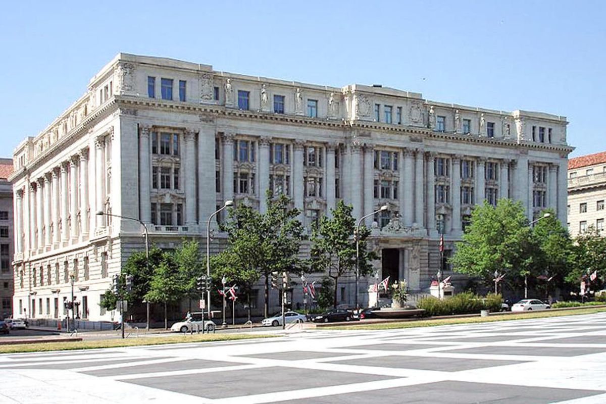 John A. Wilson Building on Pennsylvania Avenue in Northwest Washington, D.C.. It houses the offices and chambers of the Mayor and Council of the District of Columbia. It was built in 1908 and originally called the District Building.
