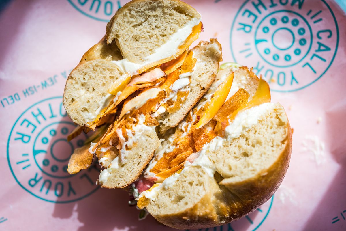 A bagel sandwich at Call Your Mother.