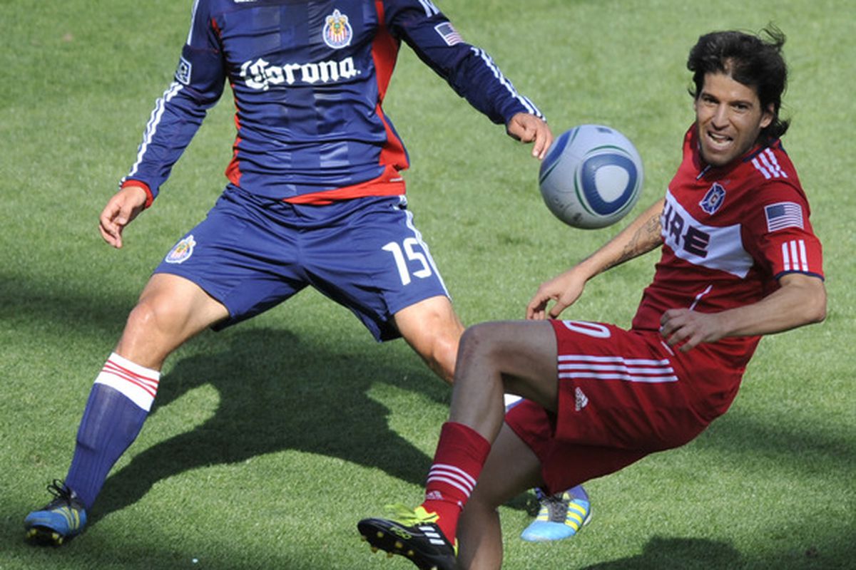 BRIDGEVIEW, IL - SEPTEMBER 17: Chivas and Chicago face off in Oxnard Saturday (Photo by David Banks/Getty Images)