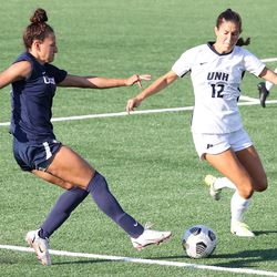 UConn’s Jaydah Bedoya #13 during the New Hampshire Wildcats vs the UConn Huskies exhibition women’s college soccer game at Morrone Stadium at Rizza Performance Center in Storrs, CT, on Saturday August 14, 2021.