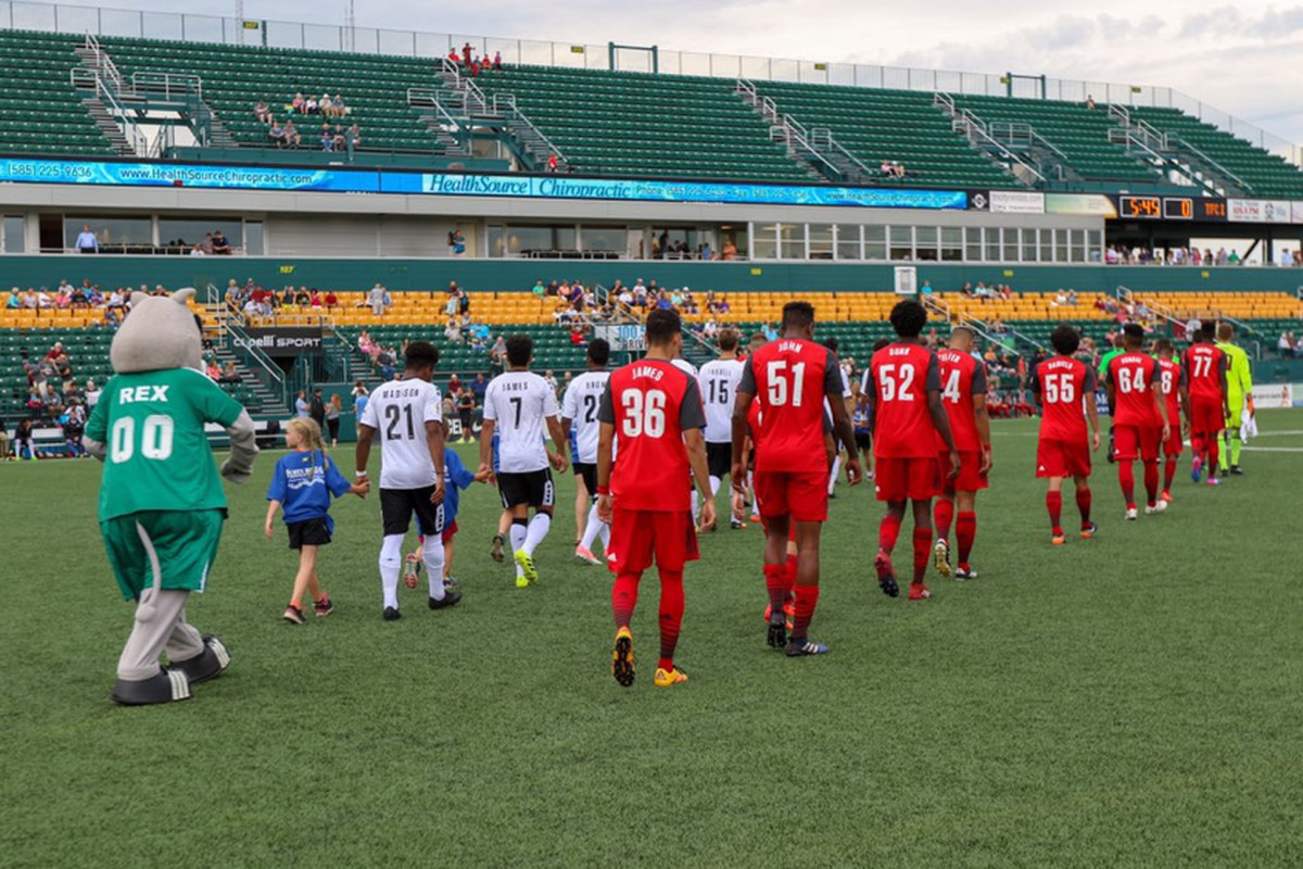 USL Photo - TFC II walk out ahead of the match against the Rochester Rhinos