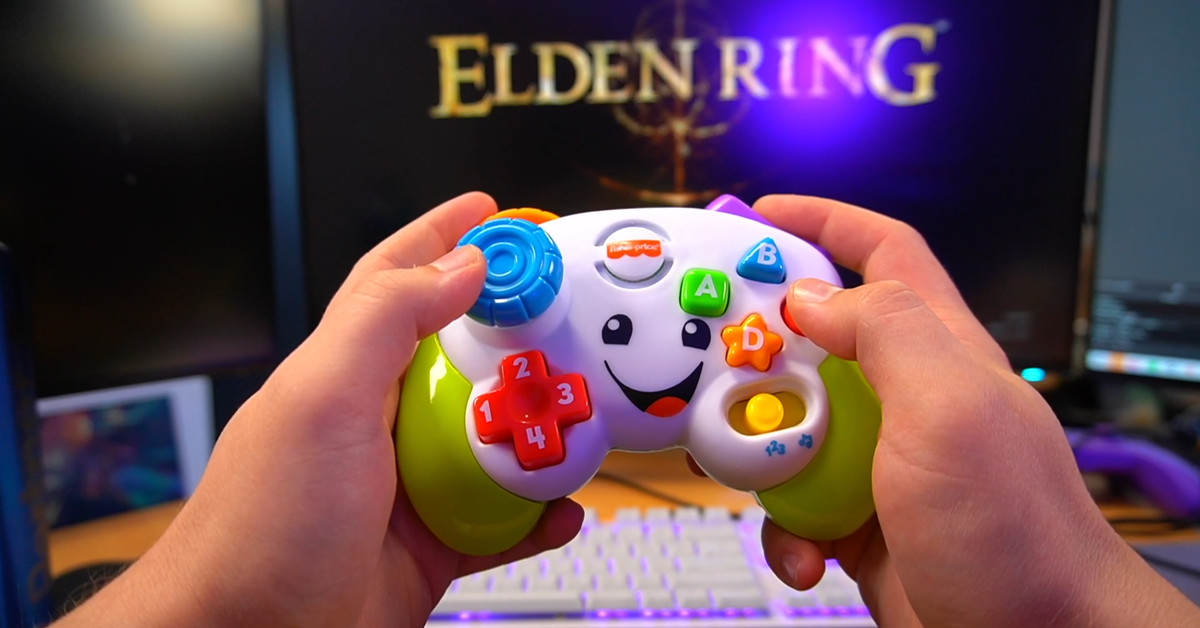 Elden Ring is harder with a modded Fisher-Price toy controller