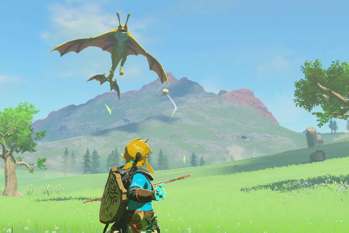 Link is seen shooting a beast with an arrow in The Legend of Zelda: Tears of the Kingdom.