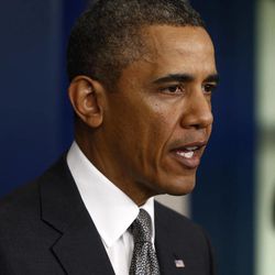 President Barack Obama speaks in the Brady Press Briefing Room of the White House in Washington, Tuesday, April 16, 2013, following the explosions at the Boston Marathon. 