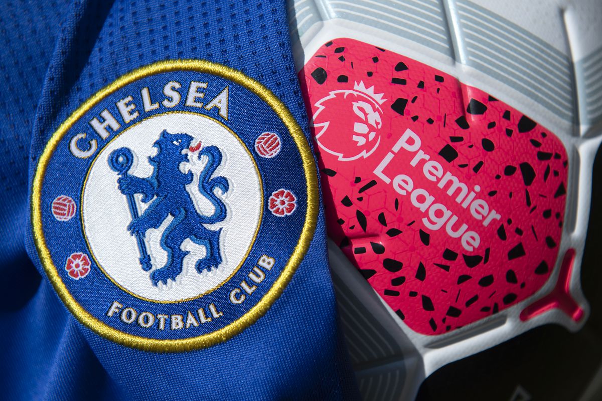 The Chelsea Club Crest with a Premier League Match Ball
