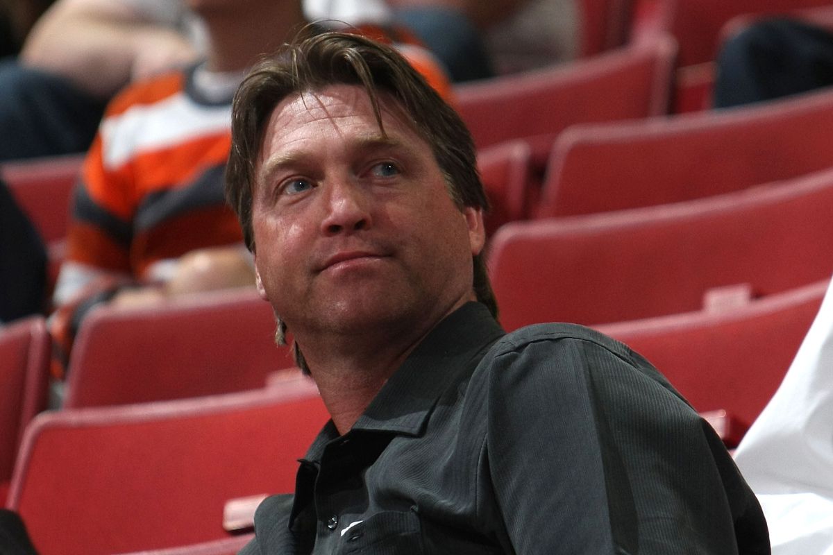 Patrick Roy looks on from the stands during the second day of the 2009 NHL Entry Draft at the Bell Centre on June 27, 2009 in Montreal, Quebec, Canada.