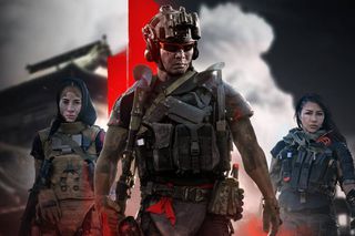 三名士兵在現代戰爭2和Warzone 2.0的第2季促銷中擺姿勢的一部分