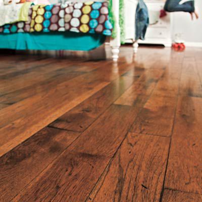 Distressed Hickory Hardwood Floor