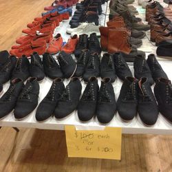 Men's shoes, $75 a pair or three for $200