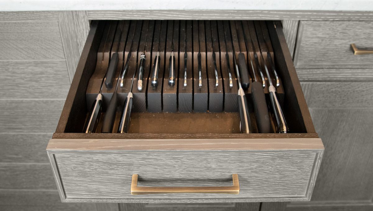 kitchen remodel in Mamaroneck, NY, knife set drawer