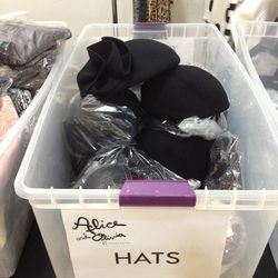 Hat box, which were mostly black berrets, $69