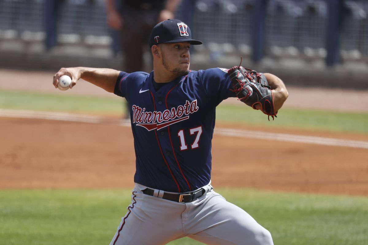 Minnesota Twins starting pitcher Jose Berrios throws a pitch during the first inning against the Tampa Bay Rays at Charlotte Sports Park.