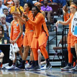 The New York Liberty take on the Connecticut Sun in a WNBA game at Mohegan Sun Arena in Uncasville, CT on July 24, 2019.