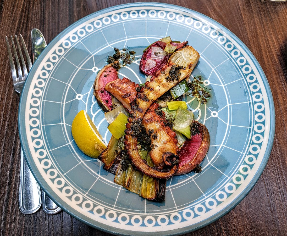 Grilled octopus at Cinque Terre West Osteria in Pacific Palisades.