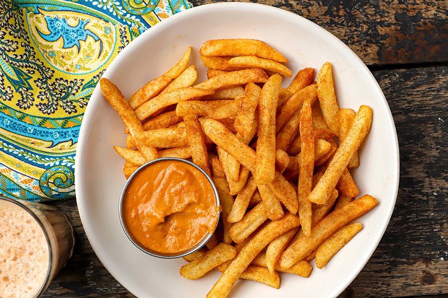 A plate of masala fries.