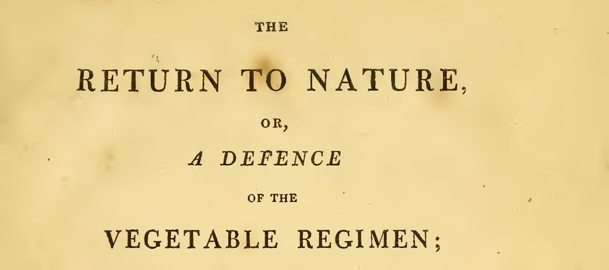 The title page of John Newton's 1811 vegetarian book