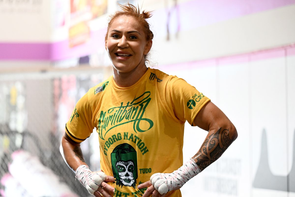 Bellator featherweight champion Cris Cyborg during an open workout at her Huntington Beach gym...